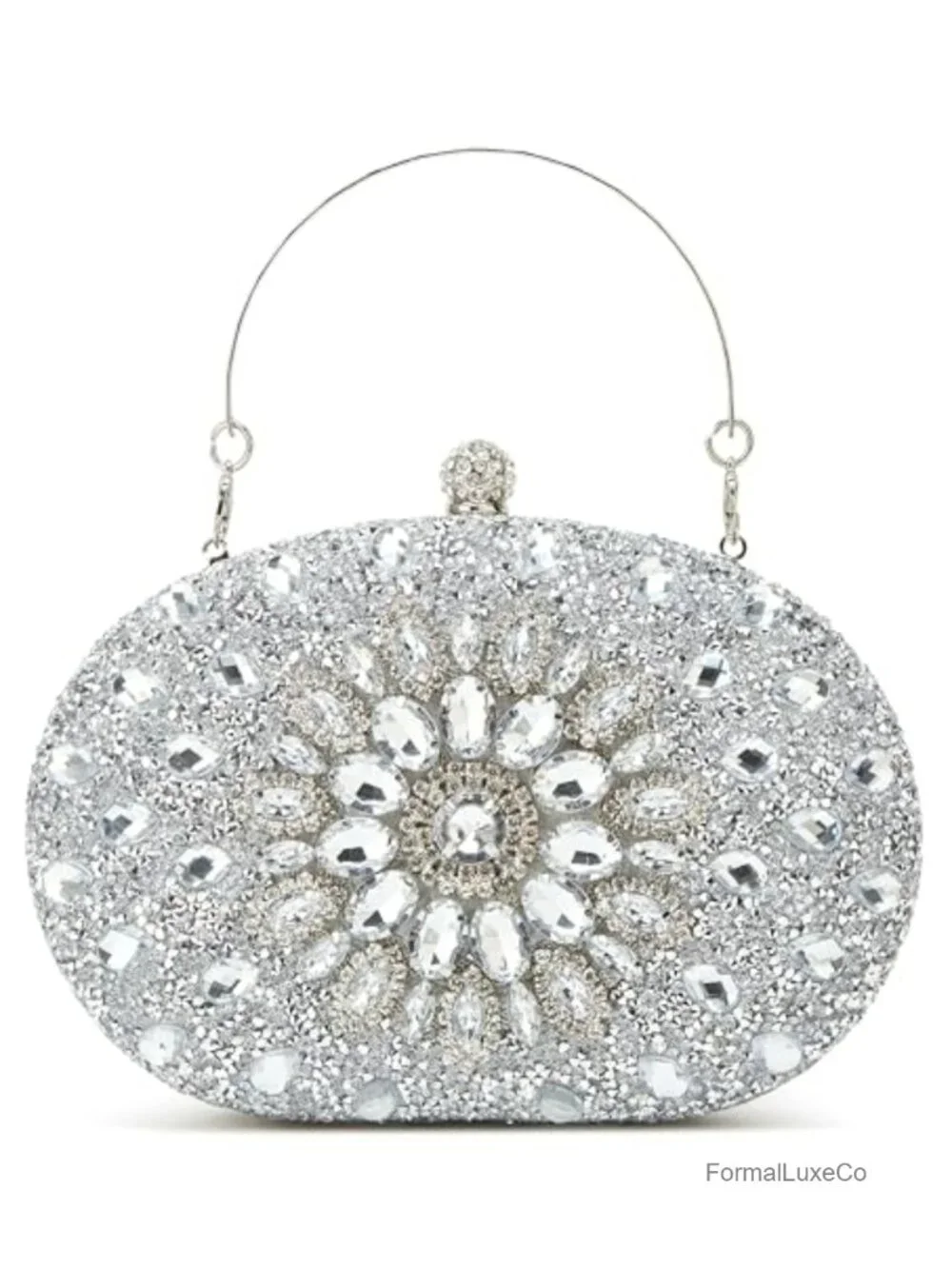 Double Sided Rhinestone Clutch Evening Bag Crystal Diamond Wristlet Wrist Purse
